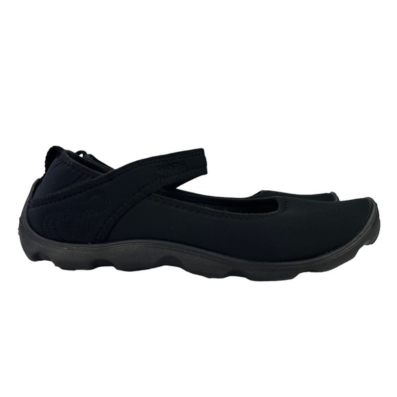 Crocs Duet Busy Day Mary Janes Black Neoprene‎ Flats Size Junior Girls 5 - Picture 1 of 10